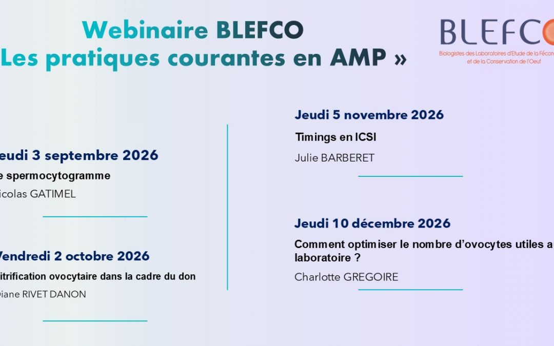Prochains Webinaires BLEFCO (Second semestre)